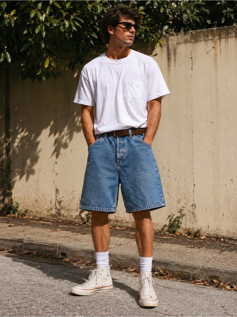 Wrangler Vintage Baggy Denim Jorts Men’s 38 90s Relaxed Long Shorts